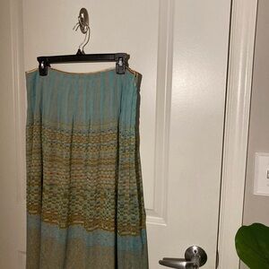 Elegant Blue and Green Women's Skirt